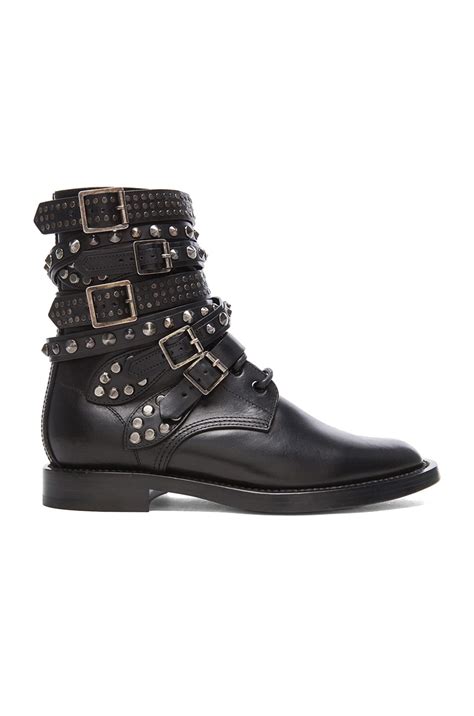 Saint Laurent Rangers 15 Leather Combat Boots .